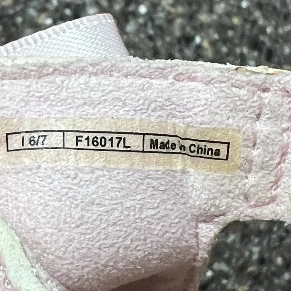 UGG Little Girls Toddlers Size 6/7 Pink Glitter Faux Leather Ankle Strap Sandals